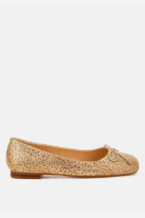 RAG & CO Apollon Bow Detail Embossed Suede Ballerinas
