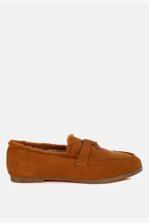 RAG & CO Ohrid Suede & Faux Fur Flat Loafers