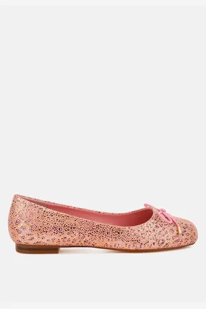 RAG & CO Apollon Bow Detail Embossed Suede Ballerinas