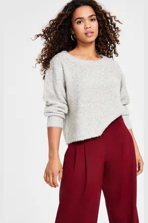 Bar Iii Petite Metallic Crewneck Sweater, Created for Macy
