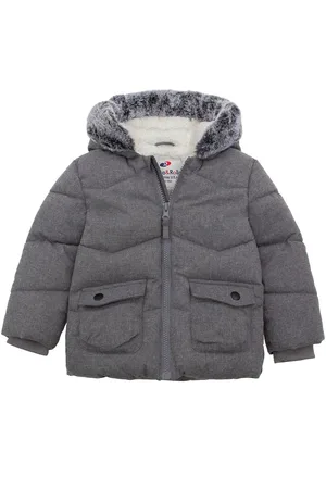 Rokka & rolla Baby Boys Baby Sherpa Lined Puffer Jacket Warm Winter Coat with Hood for Newborn