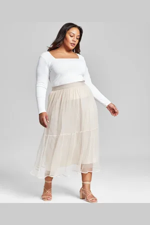 And Now This Plus Size Pull-On Tulle Midi Skirt, Created for Macy