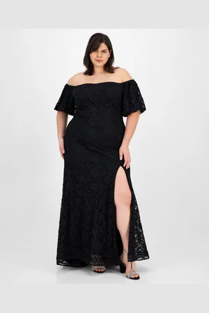 Emerald Sundae Plus Size Off-the-Shoulder Lace Gown, Created for Macy
