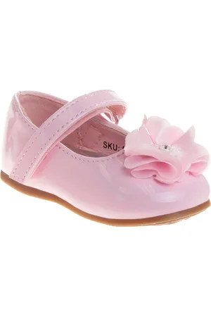Josmo Infant Girls Hook and Loop Flowery Dress Shoes