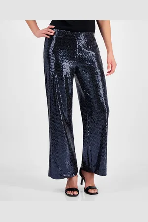 Anne Klein Petite Pull-On Wide-Leg Sparkle Pants