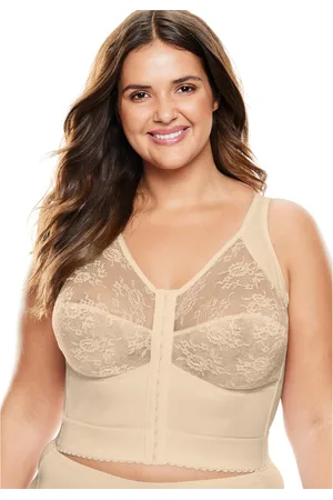 COMFORT CHOICE Plus Size Front-Close Longline Wireless Posture Bra