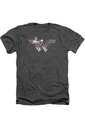 Batman Mens Wonder Woman Splatter Logo Adult Heather Tee / T-Shirt