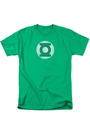 Green Lantern Dc Mens Dc Comics Logo Distressed Short Sleeve Adult Tee / T-Shirt