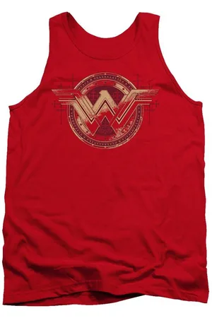Batman Mens Wonder Woman Shield Adult Tank Top