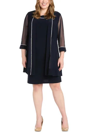 R & M Richards Plus Size Rhinestone-Trim Jacket & Sheath Dress