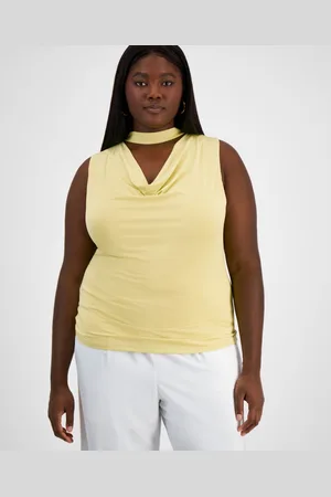 Bar Iii Bar Ii Plus Size Cowl-Neck Cutout Sleeveless Top, Exclusively at Macy