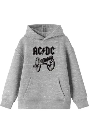 AC/DC Boys Monochrome Logo and Cannon Youth Heather Graphic Hoodie-xl