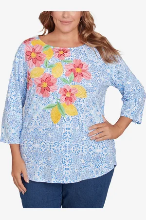 RUBY Plus Size Medallion Bold Floral Top