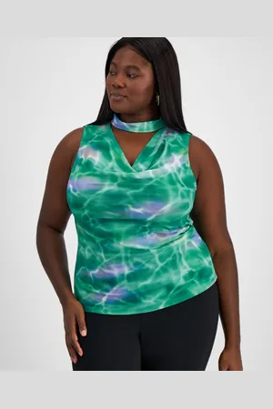 Bar Iii Bar Ii Plus Size Cowl-Neck Cutout Sleeveless Top, Exclusively at Macy