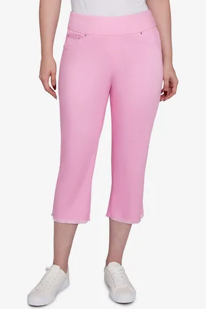 RUBY Petite Oasis Pull On Fringe Denim Capri Pants