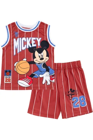 Mickey Mouse Toddler Boys Disney Tank Top and Mesh Shorts to - Red / stripes