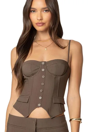 Edikted Womens Ellis Buttoned Up Corset