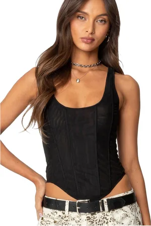 Edikted Womens Taty Mesh Corset
