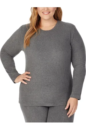 Cuddl Duds Plus Size Fleecewear Long-Sleeve Crewneck Top