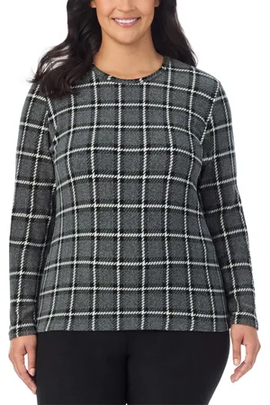 Cuddl Duds Plus Size Fleecewear Long-Sleeve Crewneck Top