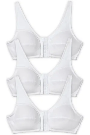 COMFORT CHOICE Plus Size 3-Pack Front-Close Cotton Wireless Bra