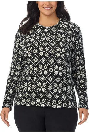 Cuddl Duds Plus Size Fleecewear Long-Sleeve Crewneck Top
