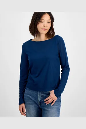 And Now This Petite Long-Sleeve Double-Layer Knit Top, Exclusively at Macy