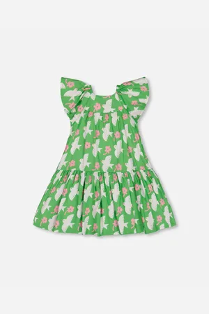 Deux par Deux Big Girls Printed Dress With Flounce Sleeves