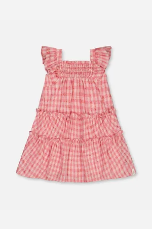 Deux par Deux Baby Girls Smocked Layered Dress With Frill Sleeve