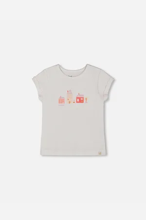 Deux par Deux Big Girls Flat Back Rib Top With Print