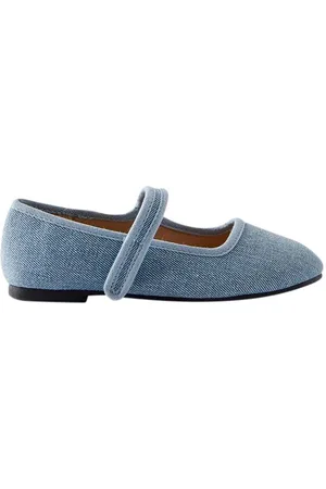 Cotton On Little Girls Little/Big Olivia Ballet Flat - Washed denim/square toe