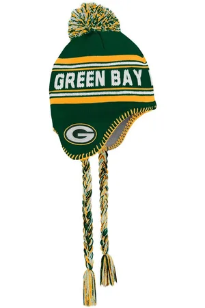 Outerstuff Preschool Bay Packers Jacquard Tassel Knit Hat with Pom