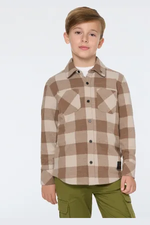 Scotch&Soda Big Boys Yarn Dye Knit Twill Button Up Shirt