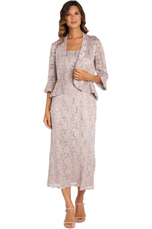 R & M Richards Sequined Lace Midi Dress and Jacket