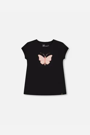 Deux par Deux Big Girls Organic Cotton Top With Applique