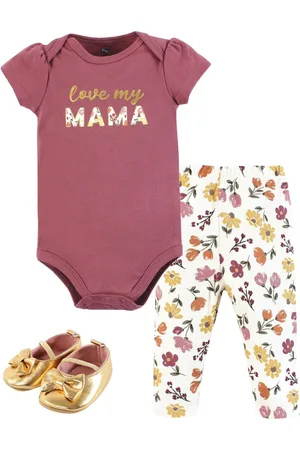 Hudson Baby Girls Hudson Cotton Bodysuit, Pant and Shoe Set,