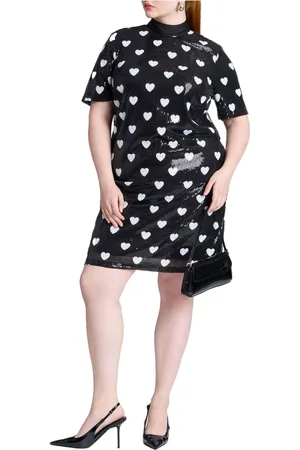 Eloquii Plus Size Mini Heart Sequin Dress