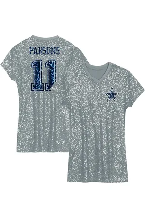 Outerstuff Big Girls Micah Parsons Dallas Cowboys Sequin Player Name Number V-Neck Dress