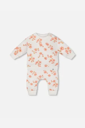 Deux par Deux Baby Girls Printed Quilted Top And Pant Set