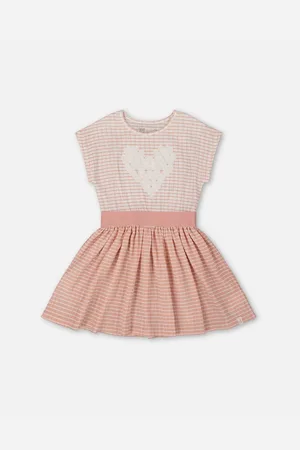 Deux par Deux Big Girls Crinkle Dress With Applique