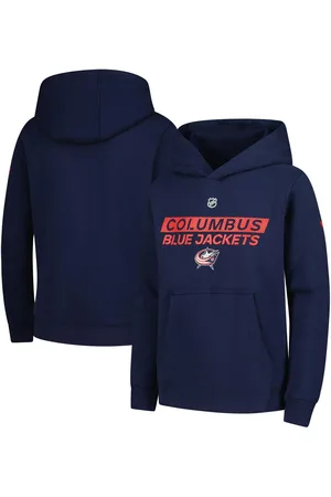 Outerstuff Big Boys and Girls Columbus Blue Jackets Authentic Pro Wordmark Fleece Pullover Hoodie