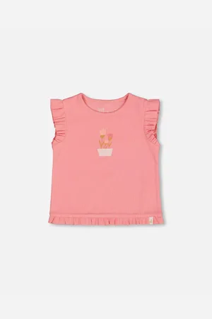 Deux par Deux Big Girls Rib Tank Top With Frills