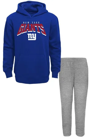 Outerstuff Big Boys and Girls New York Giants Dynamic Duo Fleece Pullover Hoodie Sweatpants Set - Royal, Gray