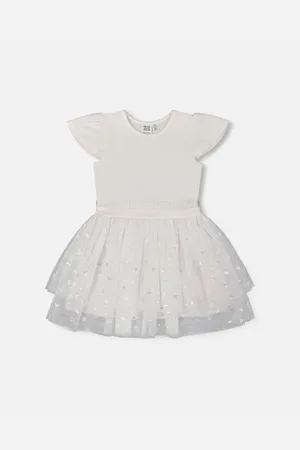 Deux par Deux Big Girls Bi-Material Dress With Glitter Hearts Skirt