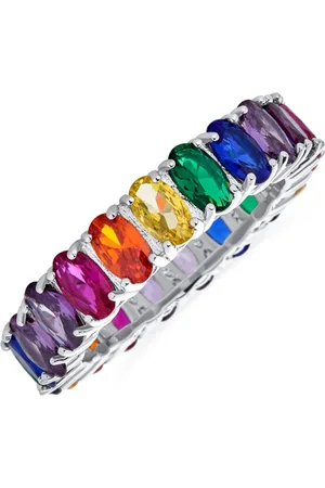 Bling Jewelry Art Deco Style Cz Cubic Zirconia Eternity Baguette Band Ring For Women .925 Sterling Silver 4MM