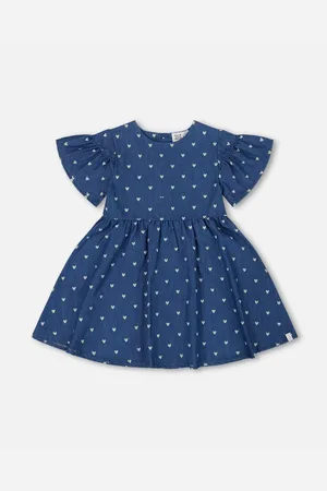 Deux par Deux Big Girls Printed Chambray Dress