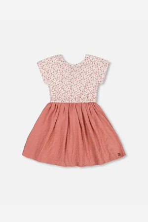 Deux par Deux Big Girls Bi-Material Dress With Printed Top