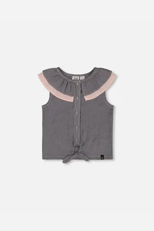 Deux par Deux Big Girls Sleeveless Top With Front Tie