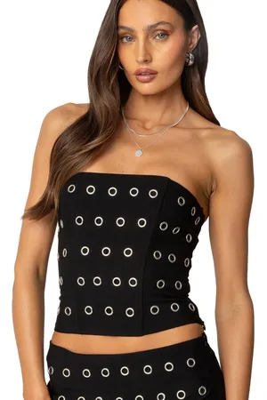Edikted Womens Arlette Grommet Strapless Corset