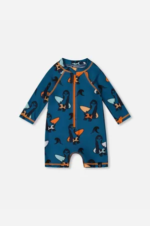 Deux par Deux Baby Boys Printed Long Sleeve One-Piece Rashguard